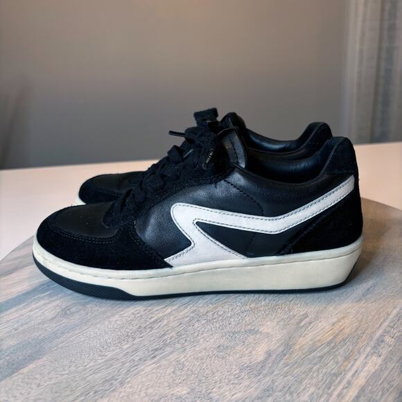Rag & Bone Women’s Retro Court Black White Leather Sneakers EU Sz 37 US Size 7 - Picture 3 of 12